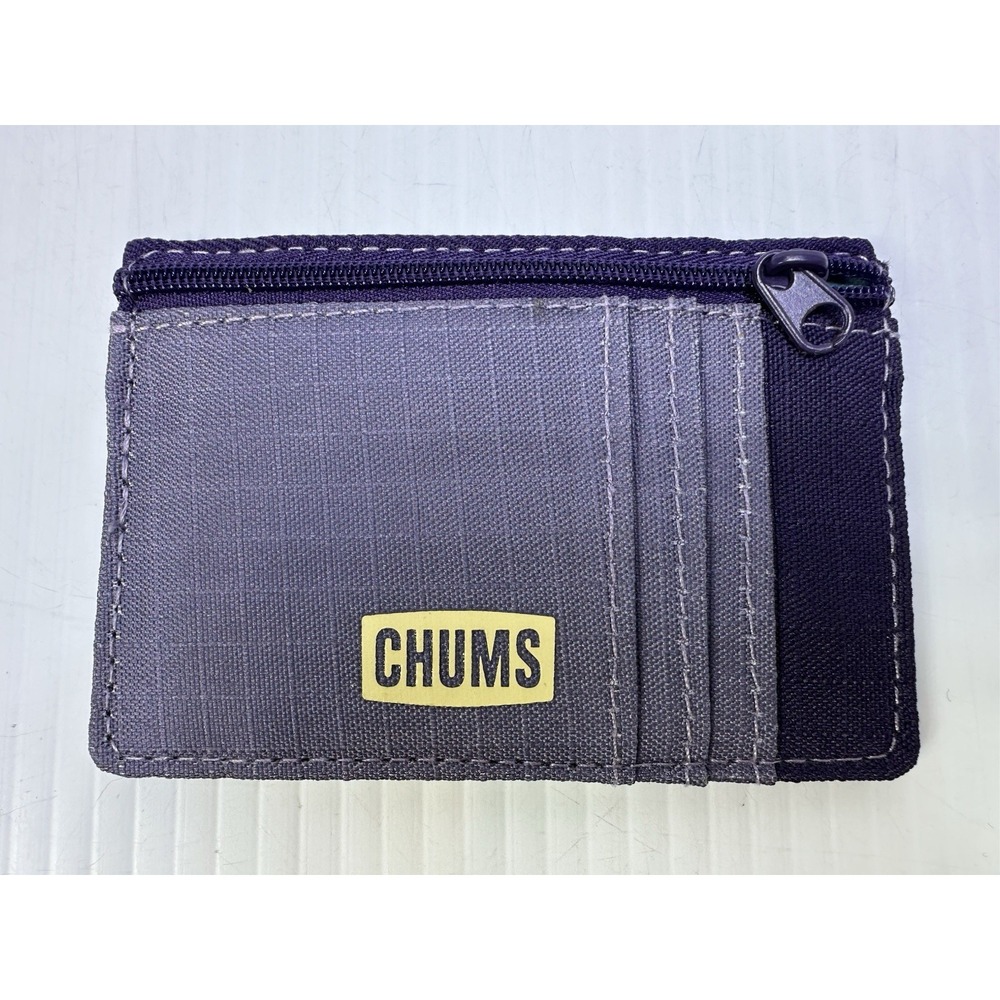 Chums Bandit Zip Wallet RFID Blocking Card Dark Light Purple Mint
